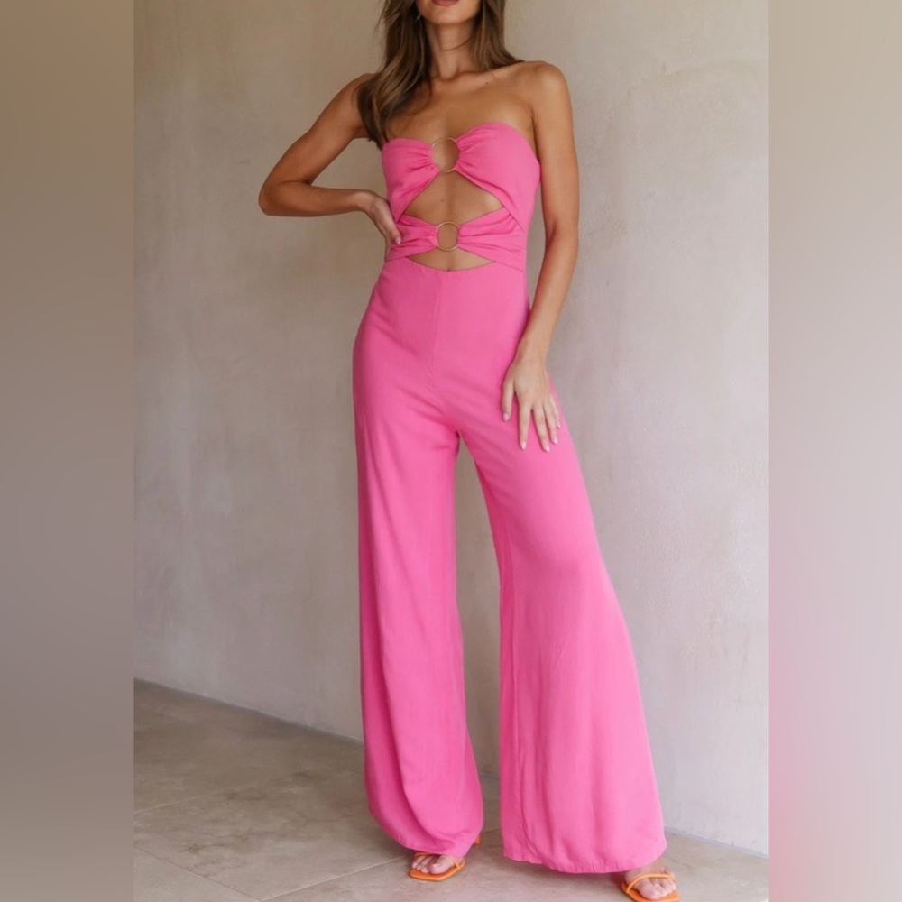 RUNAWAY ETTA JUMPSUIT - BUBBLEGUM - Picture 1 of 9